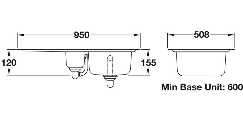RM GL9502/ Glendale St/St 1.5B Sink