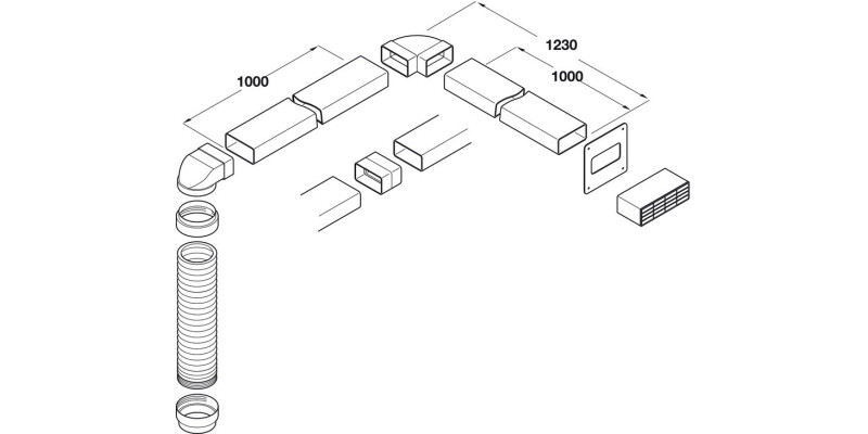 Ducting Set, Length 3000 mm, Manrose