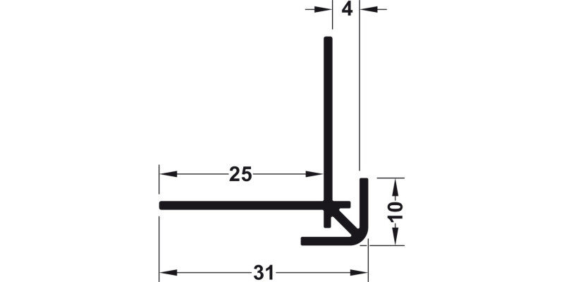 AluSplash Ext Corner 610mm Alu Silver