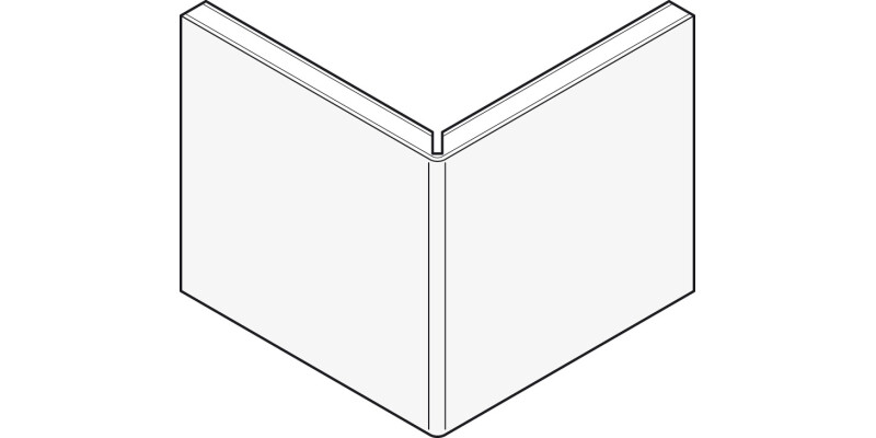 AluSplash Ext Corner 610mm Alu Silver