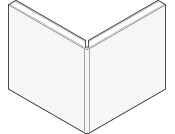 AluSplash Ext Corner 610mm Alu Silver