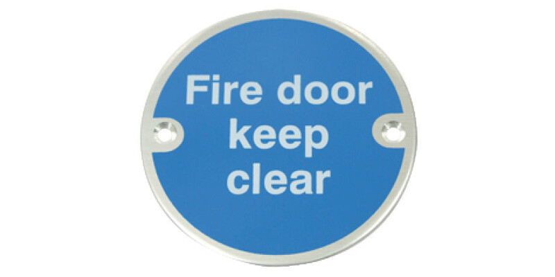 Sign D76mm-Fire door keep clear PAA