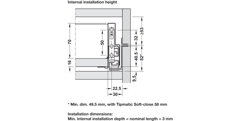 NovaPro Scala Drawer Set 70kg 90/500mm Slv