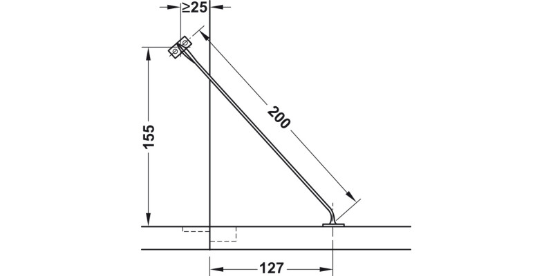 Flexible Flap Stay 200mm UH Pl White