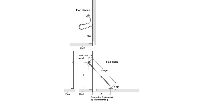 Flexible Flap Stay 200mm UH Pl Brown