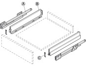 NovaPro Scala St Drawer Back 90/450mm Slv