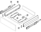NovaPro Scala St Drawer Back 90/450mm Slv