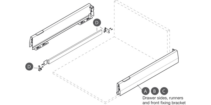 MX Rectangular Rail Set 450mm Ant
