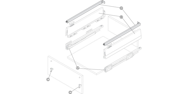 MX Rectangular Rail Set 450mm Ant