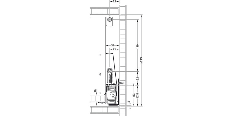 MX Rectangular Rail Set 450mm Ant