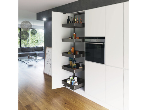 Swing Out Larder Unit, For Cabinet Width 500-600 mm, with Planero Lava Grey Stor