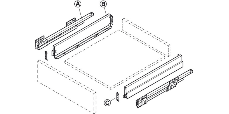 NovaPro Scala Drawer Set 40kg 90/270mm Slv