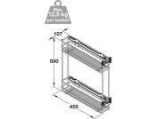 PO Baskets 2-Tier 150mm UH Linear Chrome