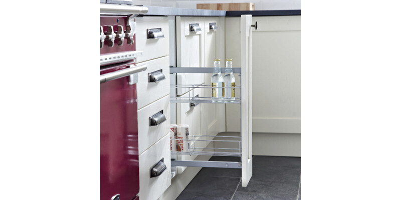 PO Baskets 2-Tier 150mm UH Linear Chrome