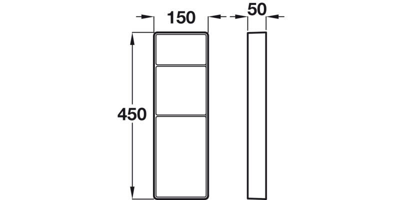 Detergent Holder 150x450x50mm Pl Grey
