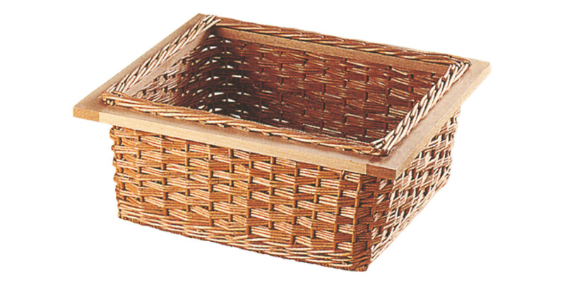 Wicker Basket, Natural with Beech Frame