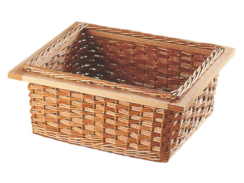 Wicker Basket, Natural with Beech Frame