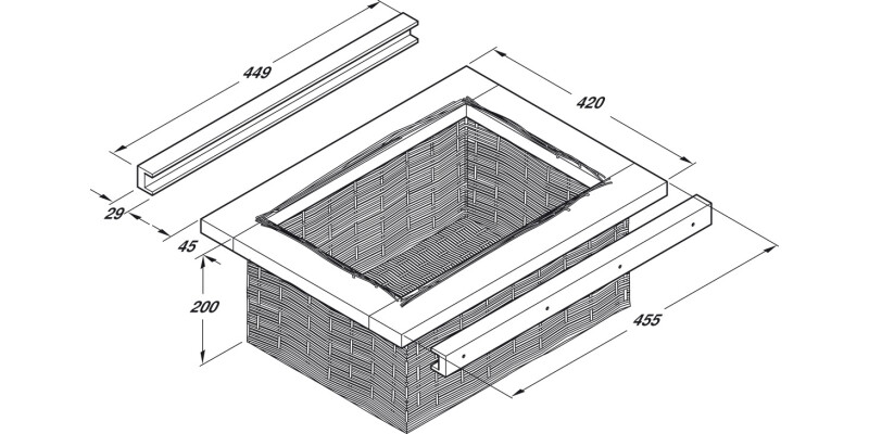 Wicker Basket/Run Set 500mm Beech