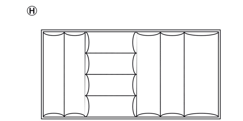 Cutlery Ins 100/60 1000mm HG Pl Slv/Gry