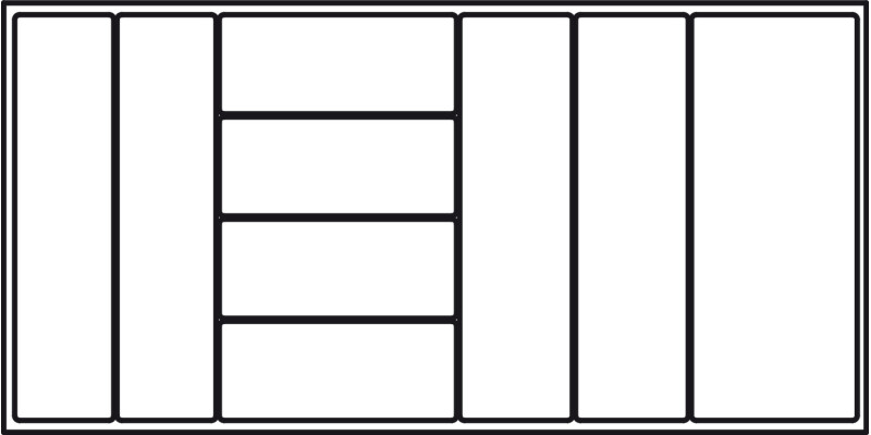 Cutlery Ins 100/60 1000mm HG Pl Slv/Gry