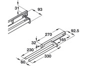 Towel Rail 2-Arm 340mm Alu/Pl Pol Chr