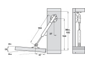 Automatic Open Drop Down Flap Stay 164mm