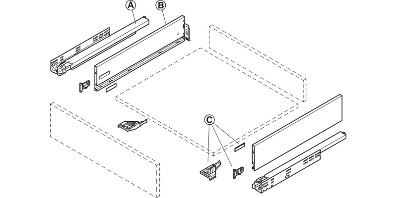 Dynapro Drawer Runner Full 70kg 550mm SZP