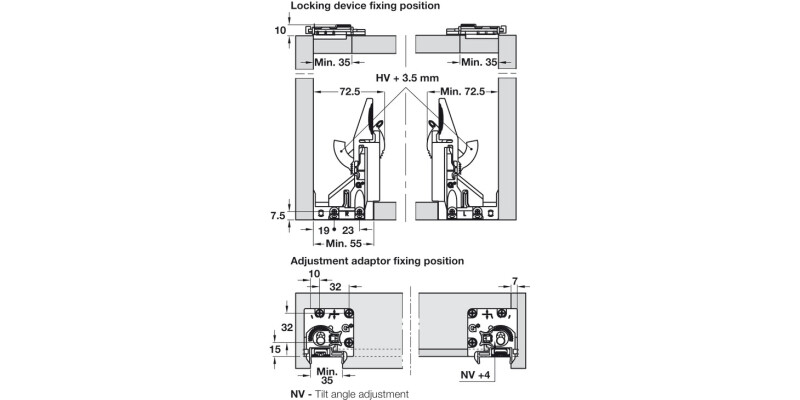 Dynapro Front/Rear Fix Clips 2D Adj Gry