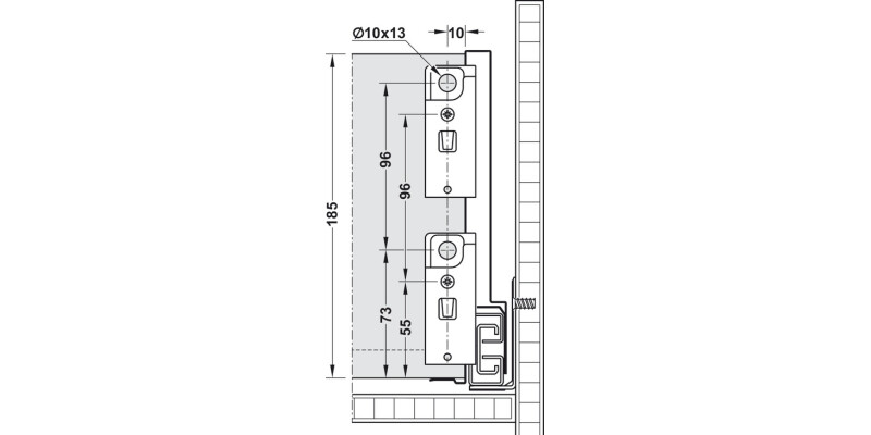 NovaPro Scala Drawer Set 40kg 186/450mm Stn