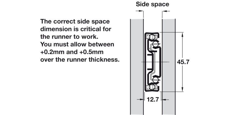 3832-EC BB Drawer Runner Full 45kg 600mm BZP