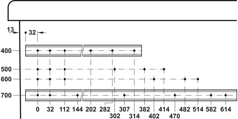 3630 BB Drawer Runner 2Way Full 40kg 400mm BZP
