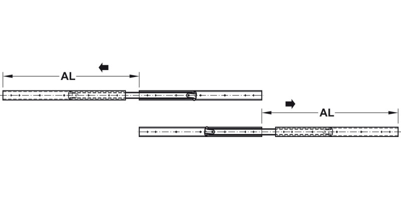 3630 BB Drawer Runner 2Way Full 40kg 400mm Blk