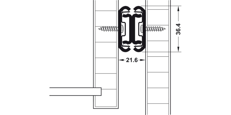 3630 BB Drawer Runner 2Way Full 40kg 400mm Blk