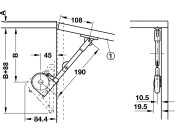 Lid Stay 190mm St NP/Pl Black