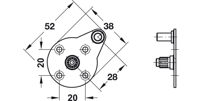 Lid Stay 190mm St NP/Pl Black
