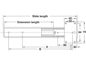 Accuride 1312 Pivot Sld Dr Run BZP 500mm