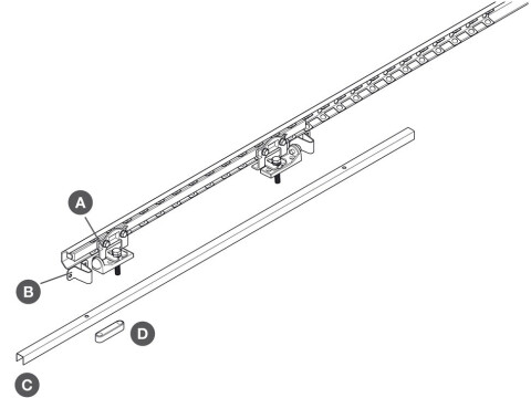Complete Set, for Sliding Interior Doors, for 1 Door, Marathon Senior