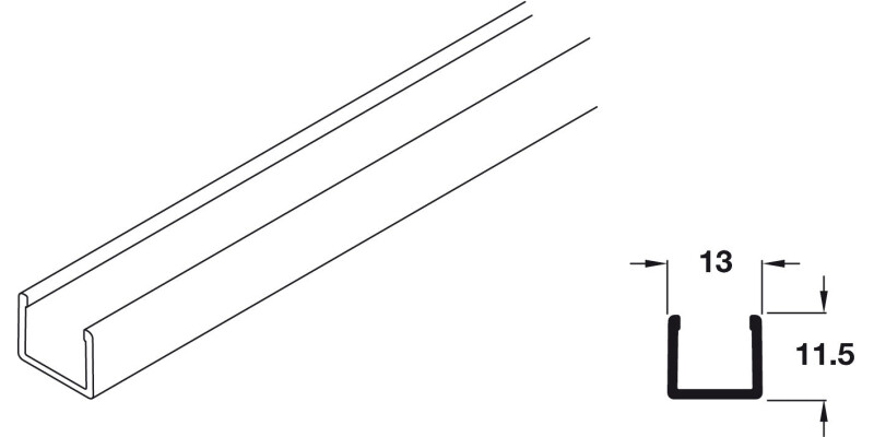 Japanese Door Profile for Wood 2m Wht