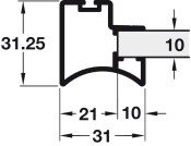 Japanese Door Hdl Profile 5.2m Alu Wht