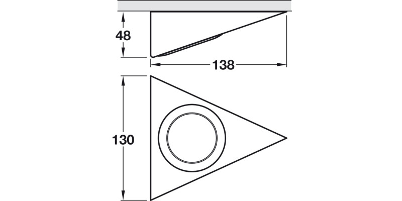 LooxC LED Tri Wedge 12V/2.4W 6500K BN