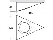 LooxC LED Tri Wedge 12V/2.4W 6500K BN