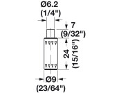Lt Duty Guide Bolt w Spr Load Nyl Wht