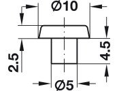 Door Buffer D10x2.5mm Pl White