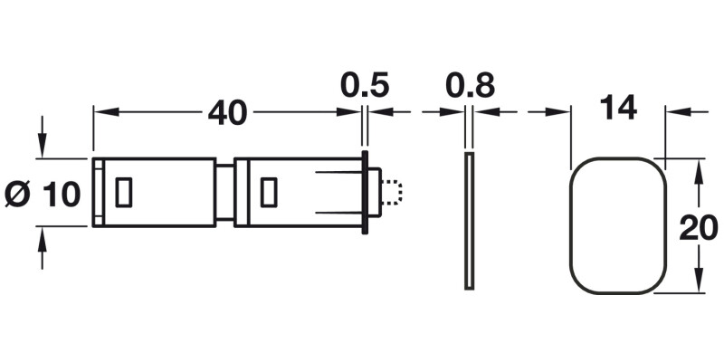 Push Magnetic-Catch w Counter Plt Glue