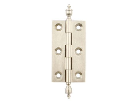Unwashered  Brass Butt Hinge Steeple Finial D6.5x 63x35mm Polished Chrome finish