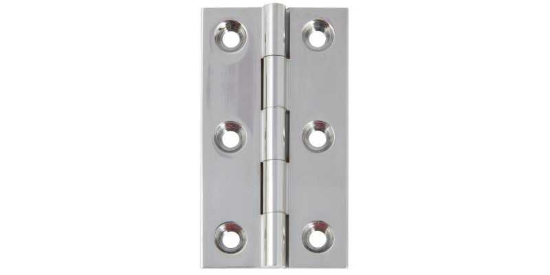BRASS Broad Style Hinge 64x35mm Polished Chrome