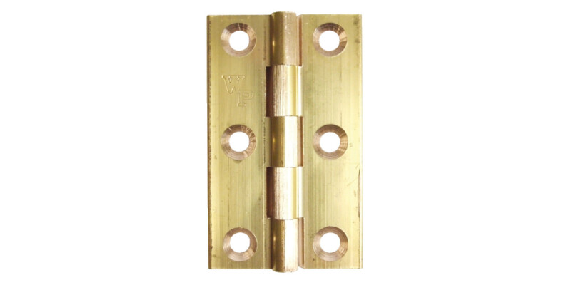 Unwashered BRASS Butt Hinge Heavy Gauge 64x38mm Polished Brass finish