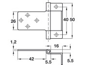Cranked Flush Hinge 50mm St EB