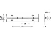 Cont Hinge 1829x51mm 36 Holes SS