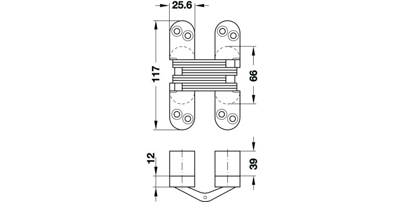 216 Soss Hinge 180D 35-38mm ZA/ST BP